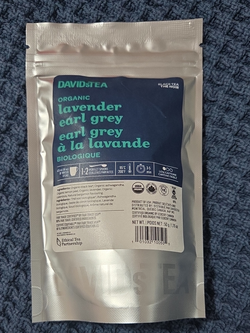 2/$20 New! Sealed! Davidatea LAVENDER EARL GREY Loose Leaf Tea 50g Davids Tea